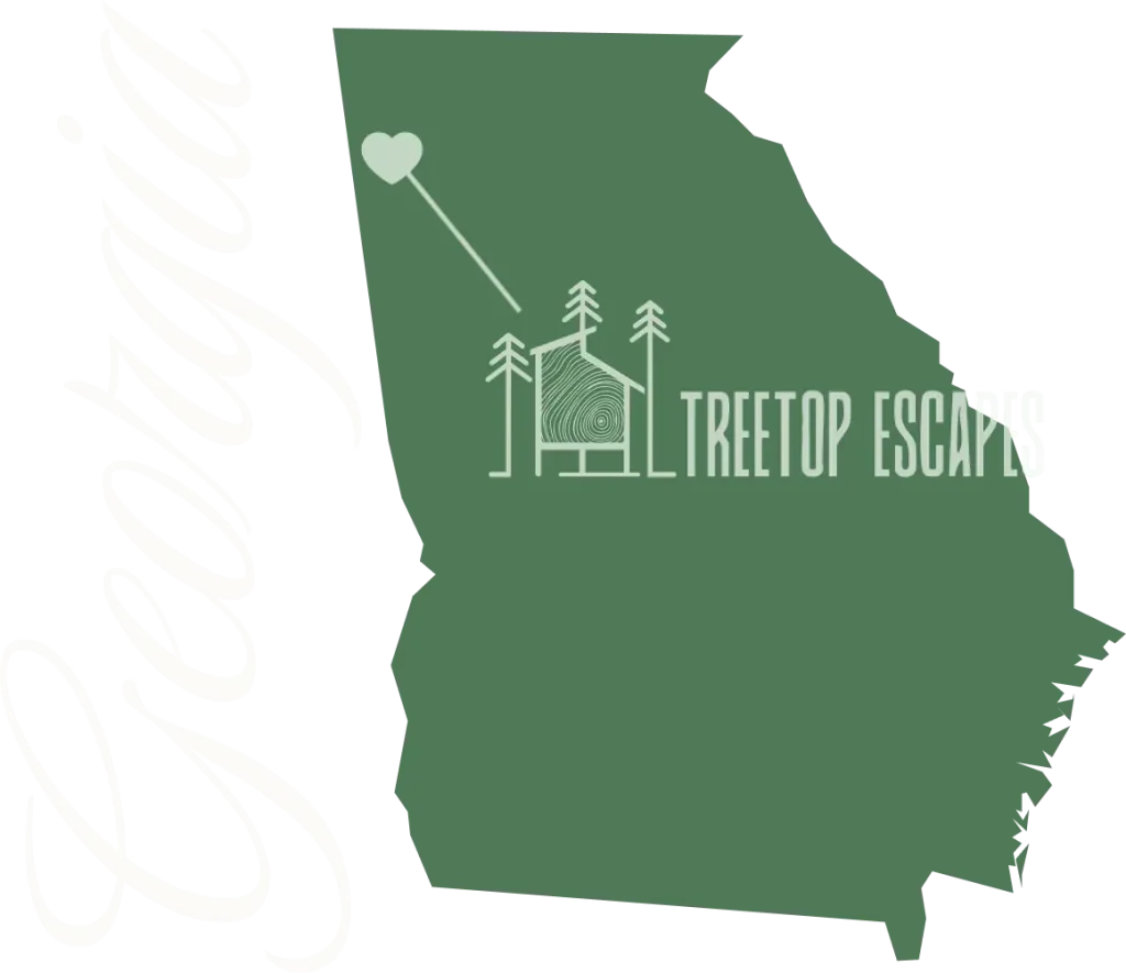 Map showing Treetop Escapes in Wildwood, Georgia on Lookout Mountain