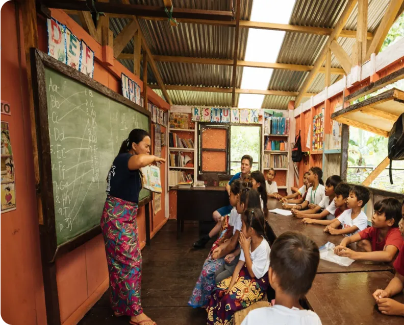 Children learning together in a Child Impact classroom
